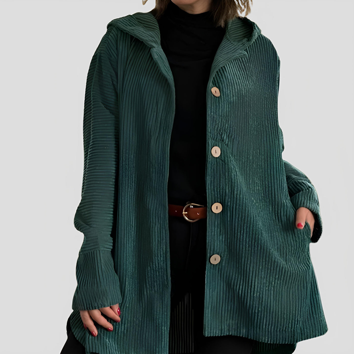 afslappet fløjl hoodie til efteråret