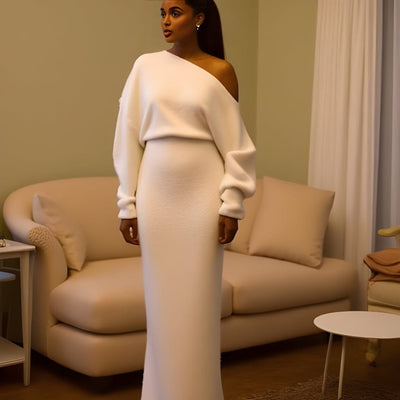 Seraphine Sweater-kjole med dråbe-skulder