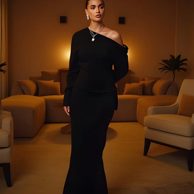 Seraphine Sweater-kjole med dråbe-skulder