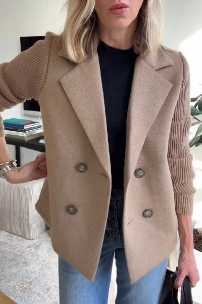Elegant blazer med strikkede ærmer