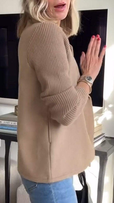 Elegant blazer med strikkede ærmer