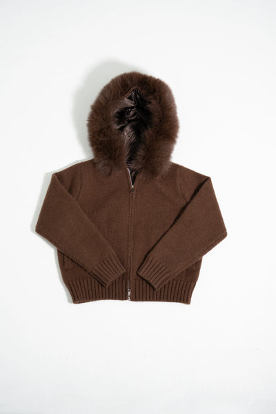 Fur Jacket Satin - Beige