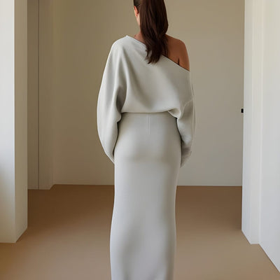 Seraphine Sweater-kjole med dråbe-skulder