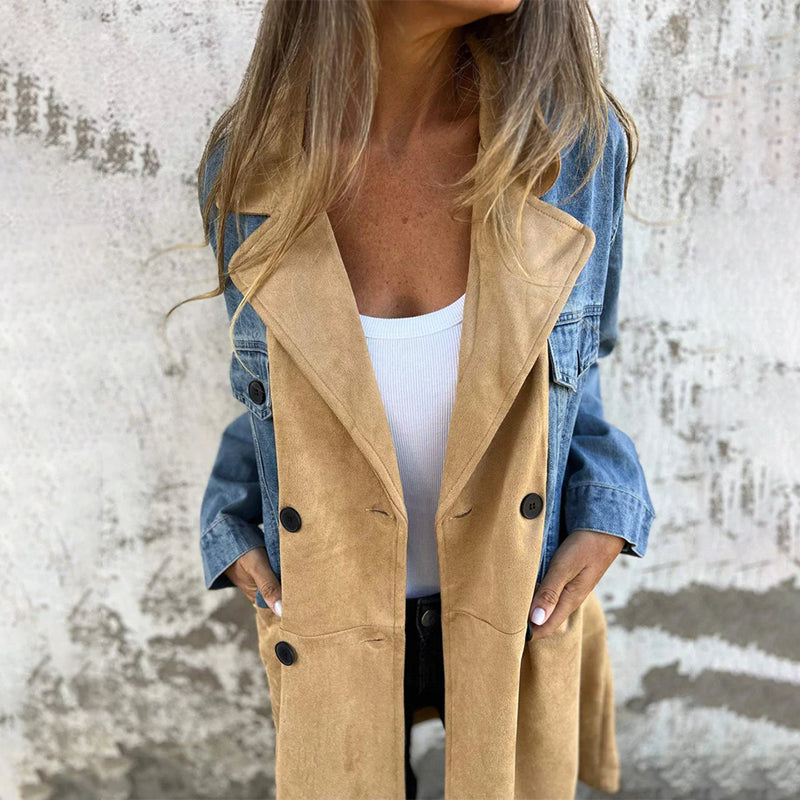 LongCoat: Mellemlang Trenchcoat Med Stilfuld Krave Og Lommer
